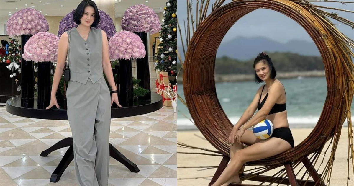 Hoa khôi bóng chuyền Kim Huệ U khiêm tốn nhận xập xệ diện bikini chơi bóng lấp ló hình xăm vị